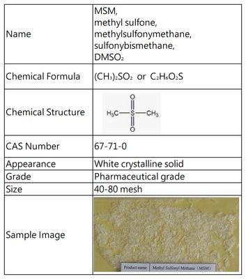 80 Mesh Methylsulfonylmethan-Pulver